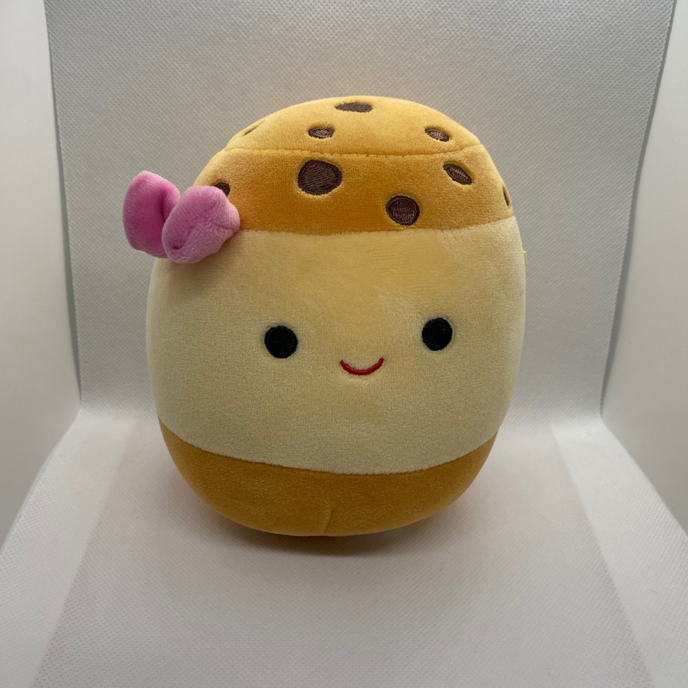 Squishmallows Plush Toy Kids 5 Inch Tan Cookie Sandwich Pink Bow Food Squad
